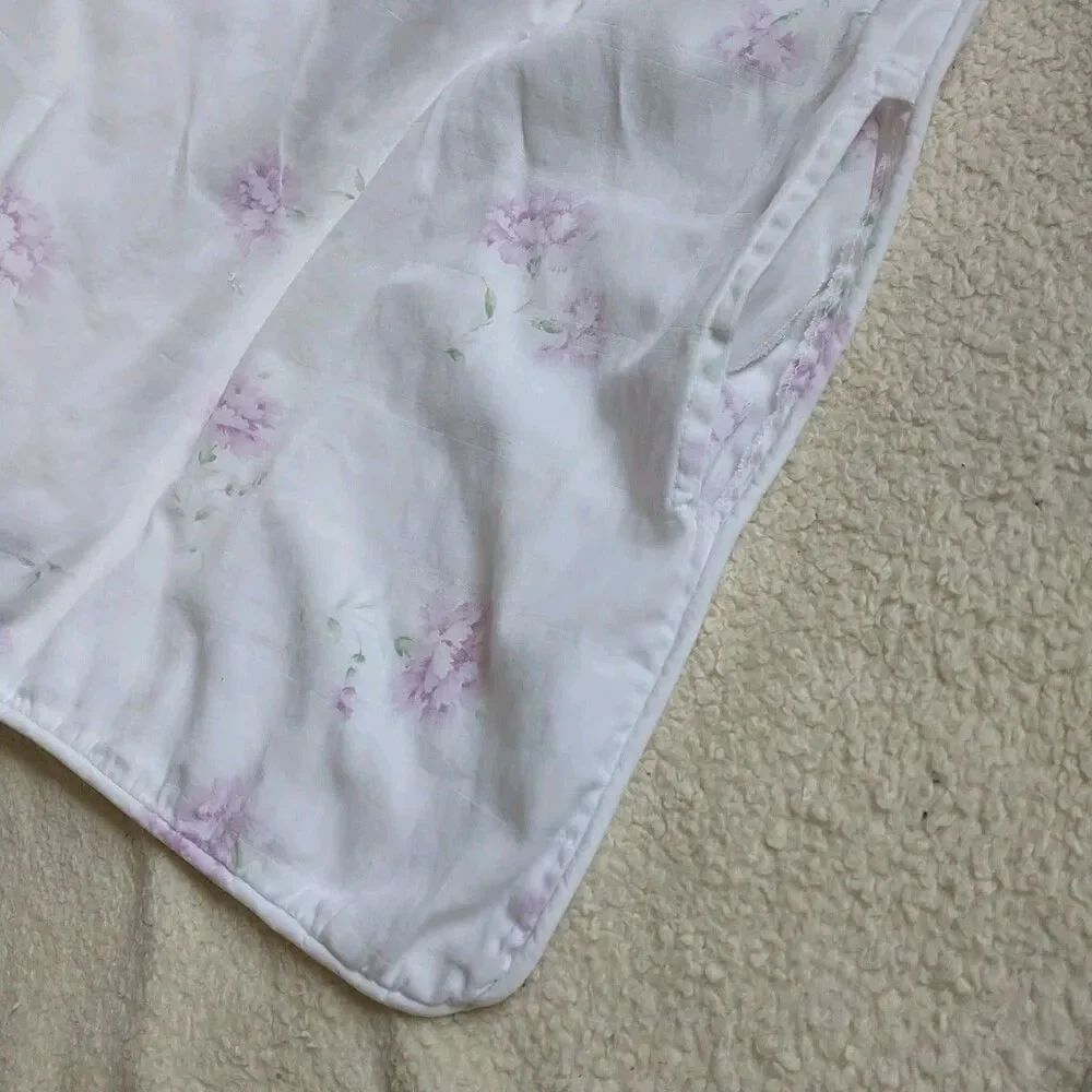 Ralph Lauren QUEEN FULL Solange Duvet Cover Floral White Pink Check Shabby Chic